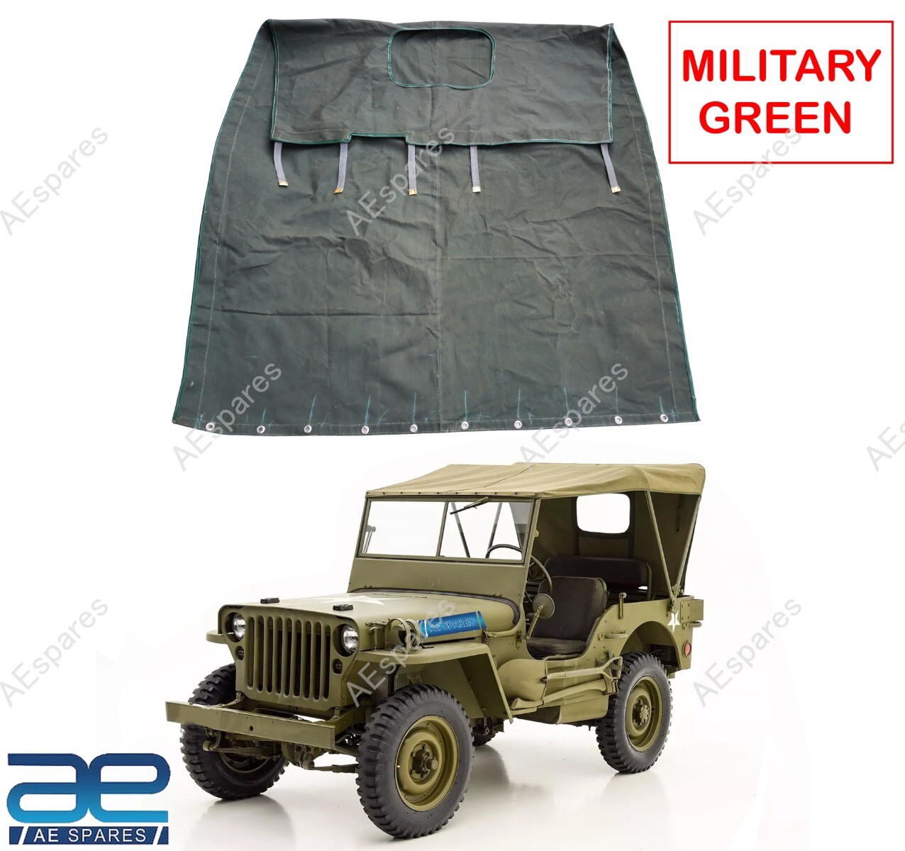 Summer Soft Top Canvas Military Green For Jeeps Willys Ford MB GPW G-503 NEW