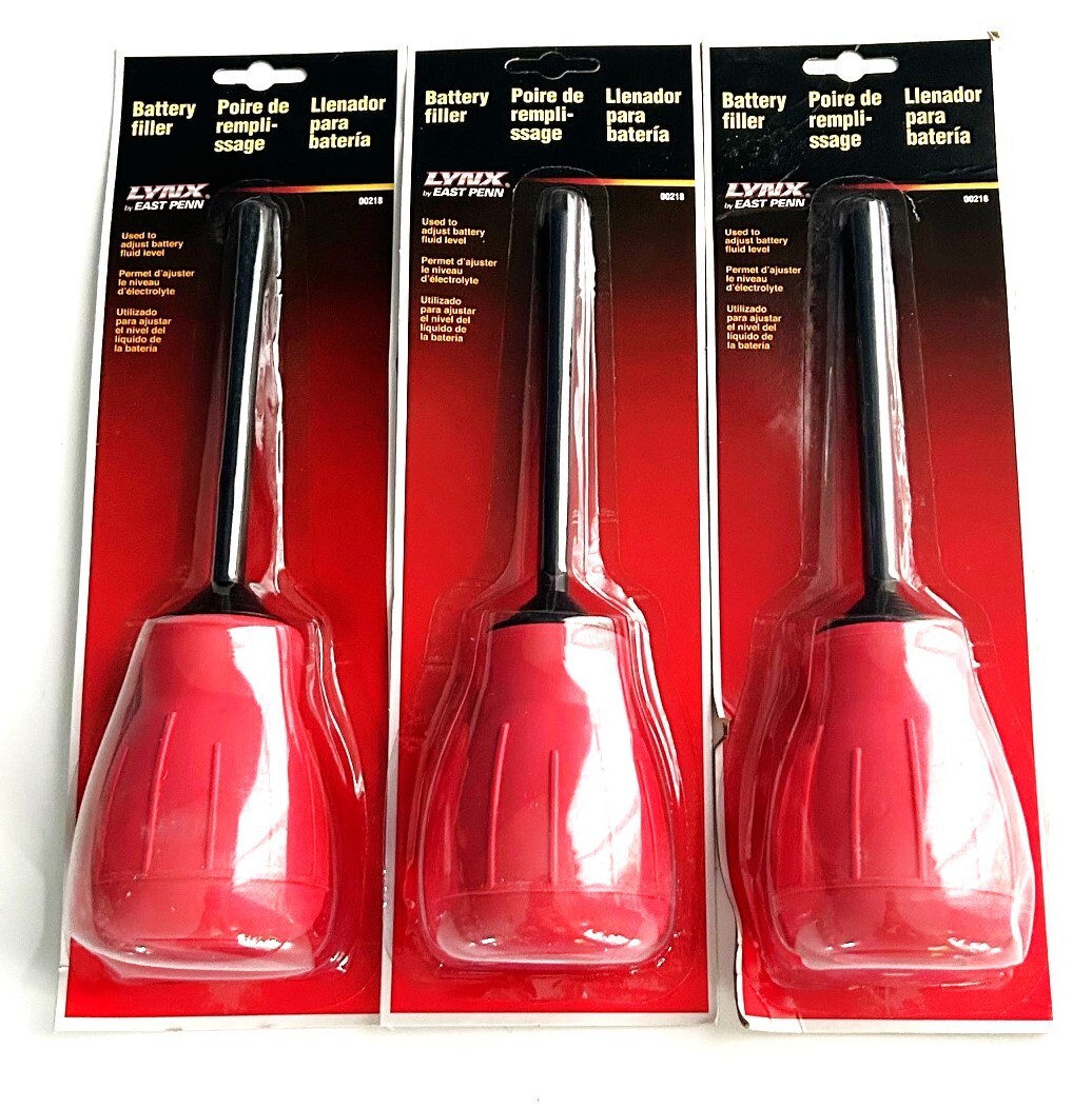 3 LYNX BY DEKA 6OZ BATTERY FLUID FILLER BULBS CAR TRUCK GOLF CART ATV #00218 3 LYNX BY DEKA 6OZ BATTERY FLUID FILLER BULBS CAR TRUCK GOLF CART ATV #00218