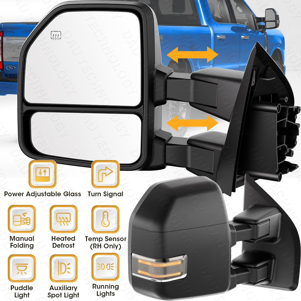 Towing Mirrors For 2017-2020 Ford F-250 Super Duty Power Heated LED Signal LH RH