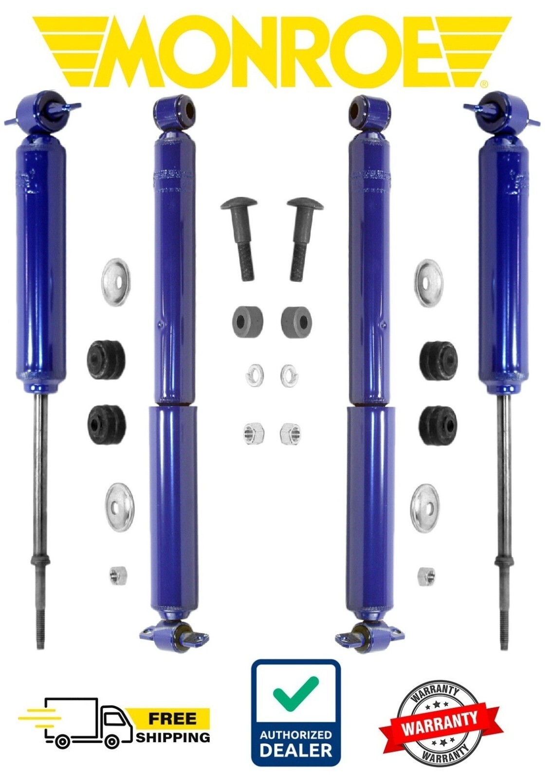 NEW Front & Rear Shock Absorbers Monroe Matic Plus For Chevy Pontiac Oldsmobile NEW Front & Rear Shock Absorbers Monroe Matic Plus For Chevy Pontiac Oldsmobile