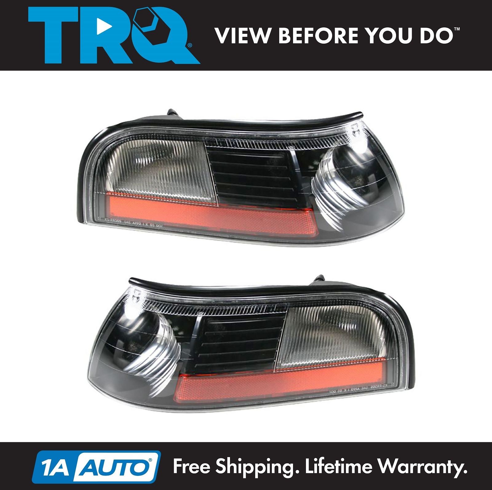 TRQ Corner Marker Light Set Fits 2003-2004 Mercury Marauder FO2520172 FO2521172