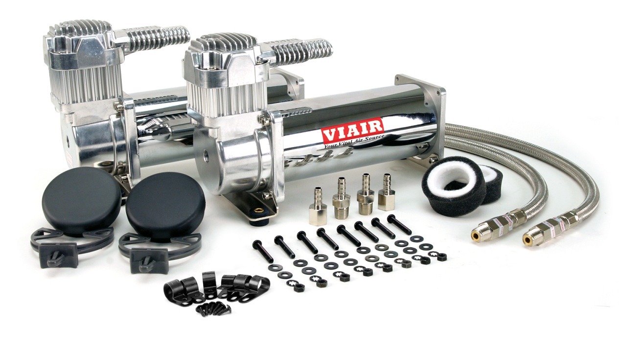 VIAIR 444C DUAL Pack Chrome Compressors Air Bag Air Ride Suspension 44432 VIAIR 444C DUAL Pack Chrome Compressors Air Bag Air Ride Suspension 44432