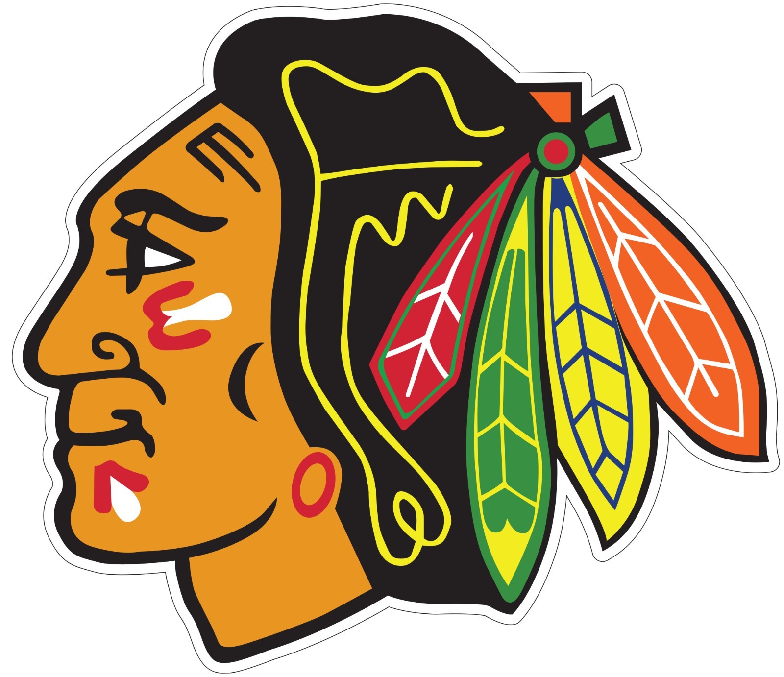 Chicago Black Hawks Logo - Die Cut Laminated Vinyl Sticker Decal NHL car window