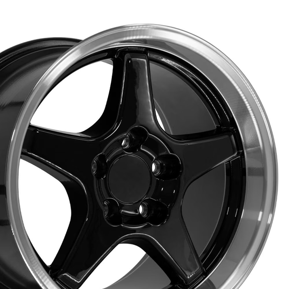 17x9.5 / 17x11 Wheels SET Fit Corvette Camaro ZR1 Black Rims Staggered