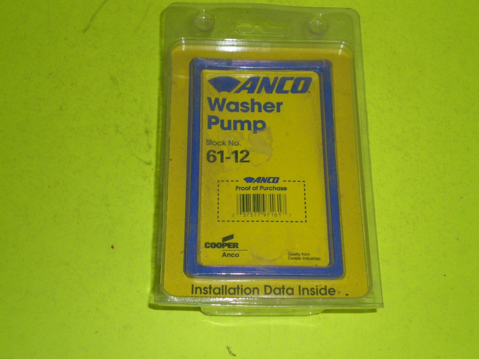 Windshield Washer Pump Rear Anco 61-12 