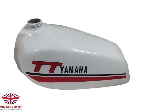Fit For Yamaha TT250 1980-83 White Steel Petrol Fuel Tank