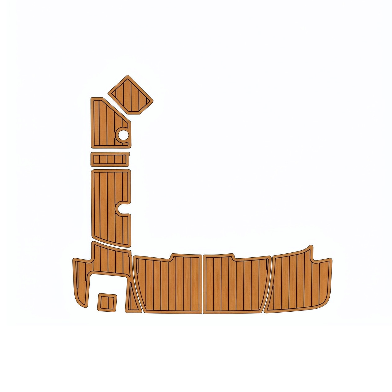Custom Marine EVA Foam Flooring For Sea Ray SPX 210 16‑21 Swim Platform Teak Pad