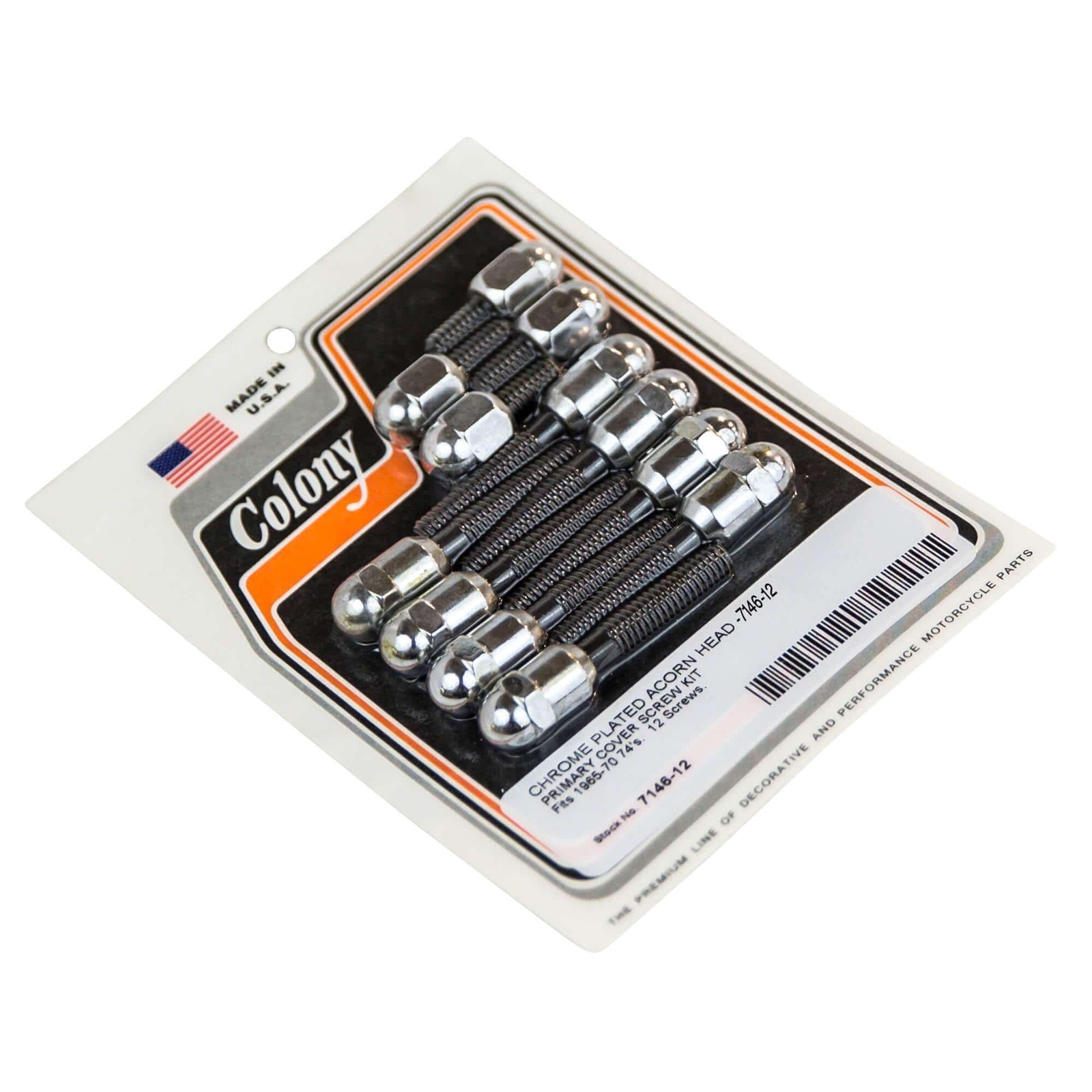 #7146-12 Acorn Head Primary Cover Screw Kit 1965-1970 H-D 74's Chrome Colony Mac #7146-12 Acorn Head Primary Cover Screw Kit 1965-1970 H-D 74's Chrome Colony Mac