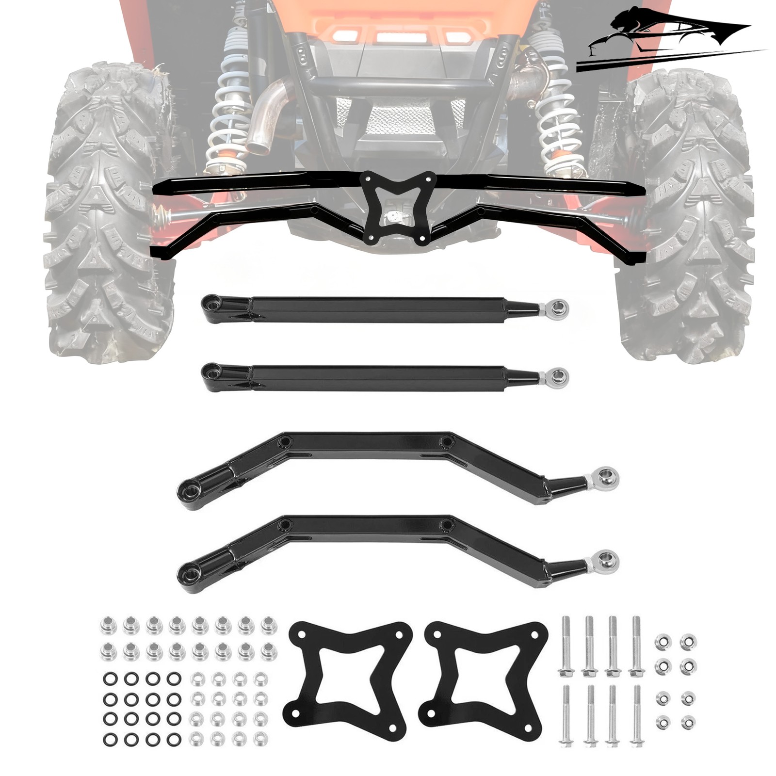 High Clearance Boxed Rear Radius Arms Rods Set For Polaris RZR XP 1000 2014+ High Clearance Boxed Rear Radius Arms Rods Set For Polaris RZR XP 1000 2014+