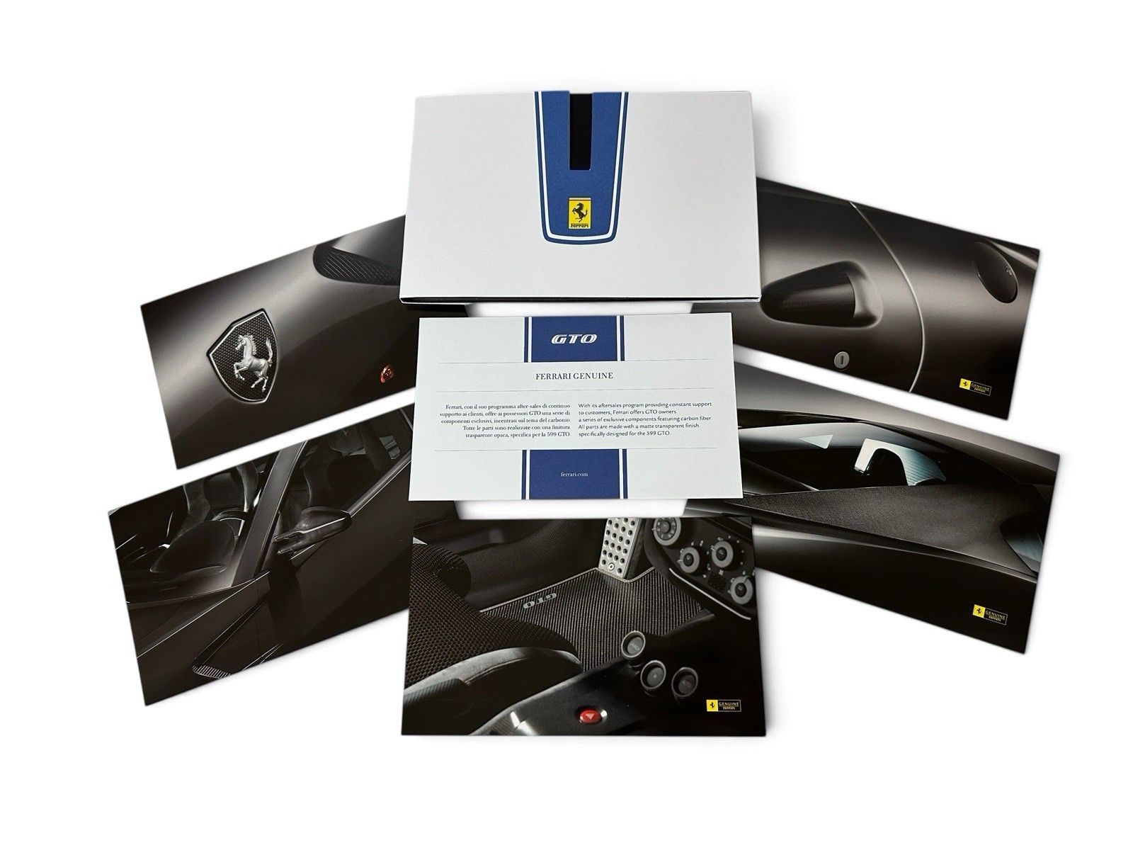 FERRARI 599 GTO GENUINE CARBON ACCESSORY SHOWCASE KIT | BROCHURE SHEETS | PHOTOS FERRARI 599 GTO GENUINE CARBON ACCESSORY SHOWCASE KIT | BROCHURE SHEETS | PHOTOS