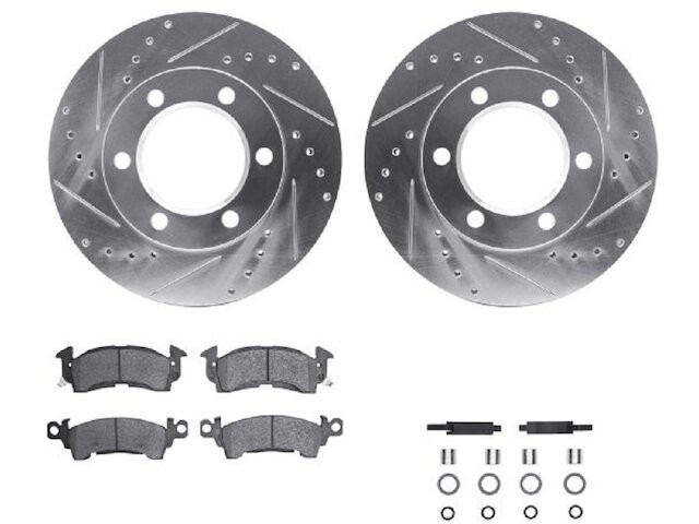 For 1975-1978 GMC K15 Brake Pad and Rotor Kit Front Dynamic Friction 34851DMRS
