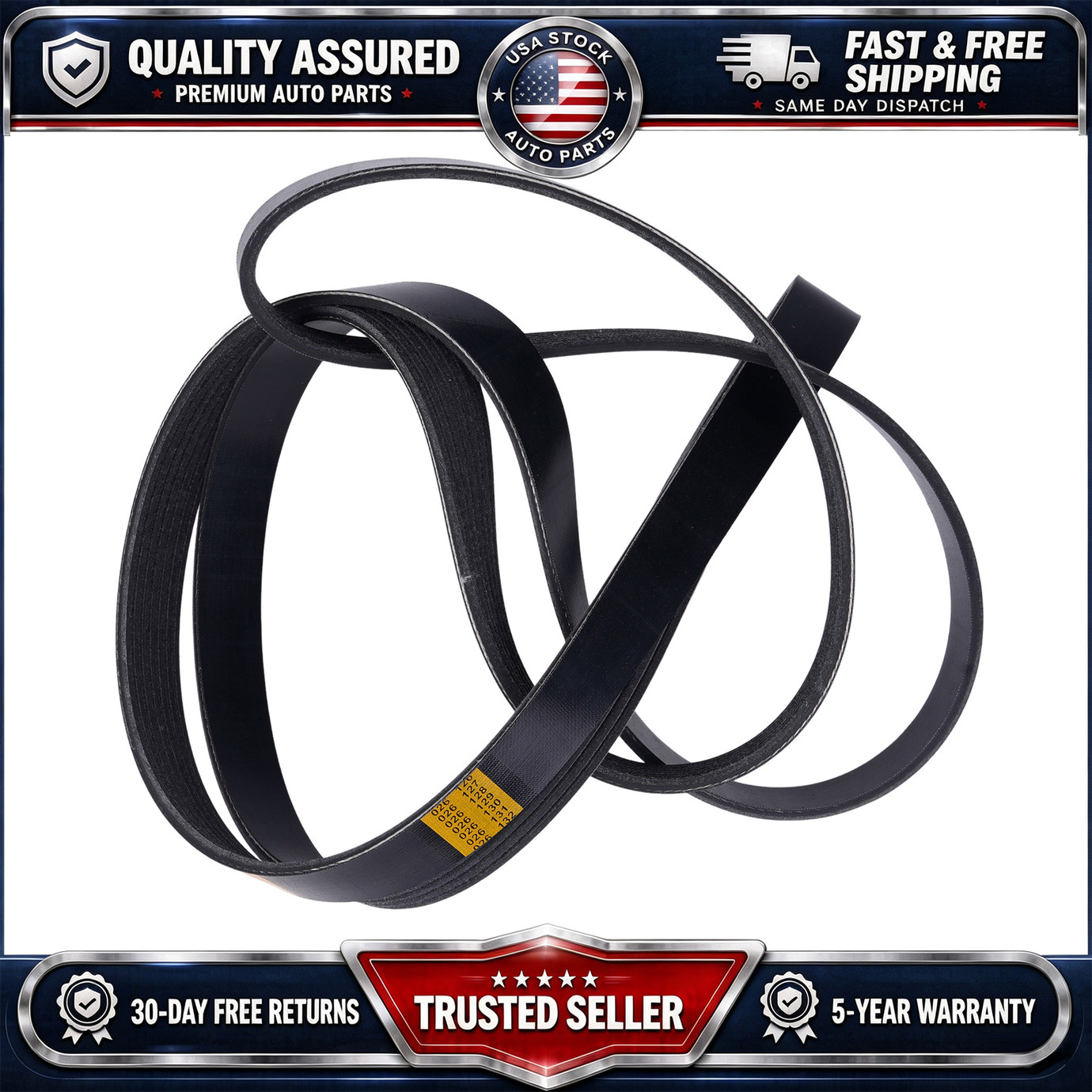 9091602708 90916-02640 V-Ribbed Serpentine Belt for 2005-2023 Toyota Tacoma