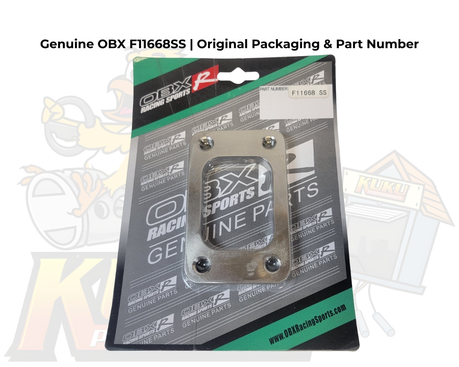OBX T3 Turbo Inlet Flange | GT30 GT35 GT30R GT35R Stainless 4-Bolt Tapped | .5