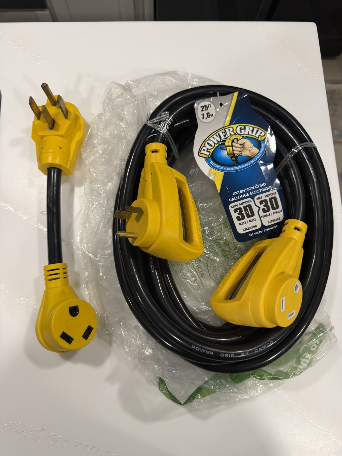 Camco 55191 Power Grip Extension Cord - 25 ft. 30 Amp Male to 30 Amp FemaleBONUS Camco 55191 Power Grip Extension Cord - 25 ft. 30 Amp Male to 30 Amp FemaleBONUS