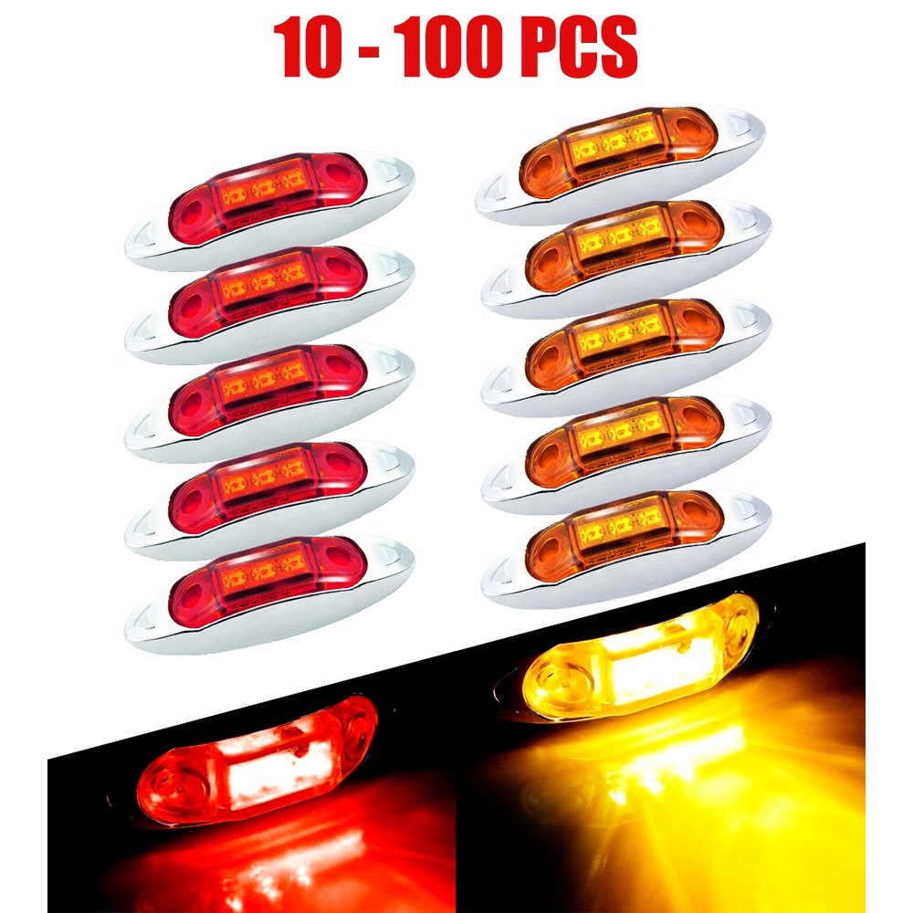 10-100X Fender Waterproof Side Marker Light LED for Ford F350/450/550 Red Amber