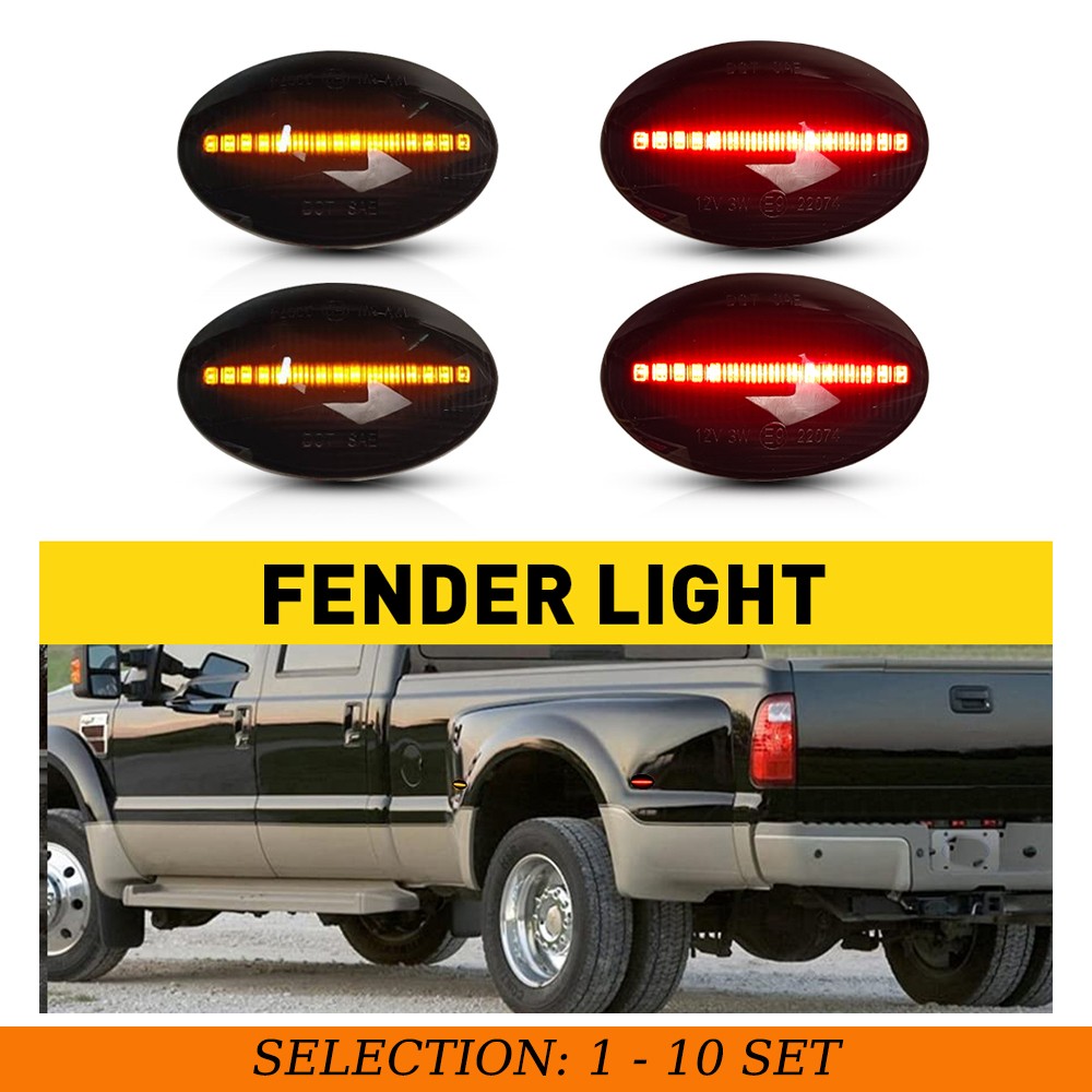 4-40X LED Fender Bed Side Marker Lights Amber Red for Ford F-350 F-450 1999-2010