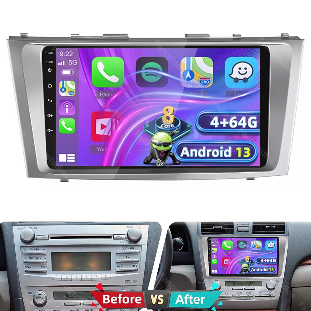 8Core For Toyota Camry 2007-2011 Car Stereo Radio Android 13 4+64G Apple Carplay