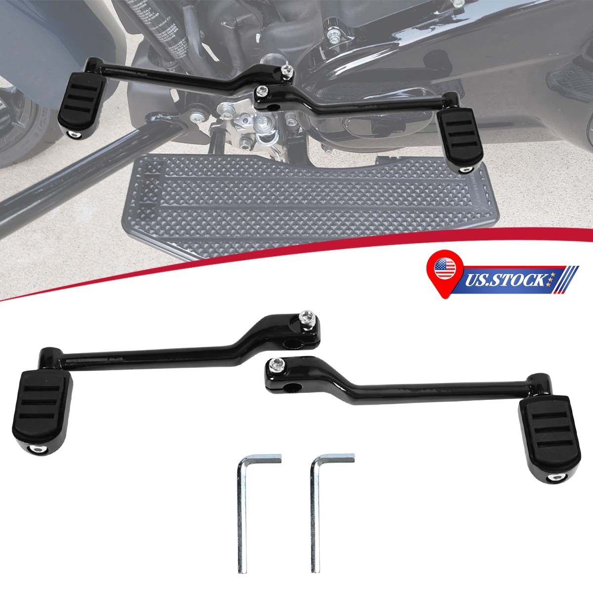 2X Gear Heel Toe Shift Lever Shifter Pegs Set For Harley Road King Glide 1988-25