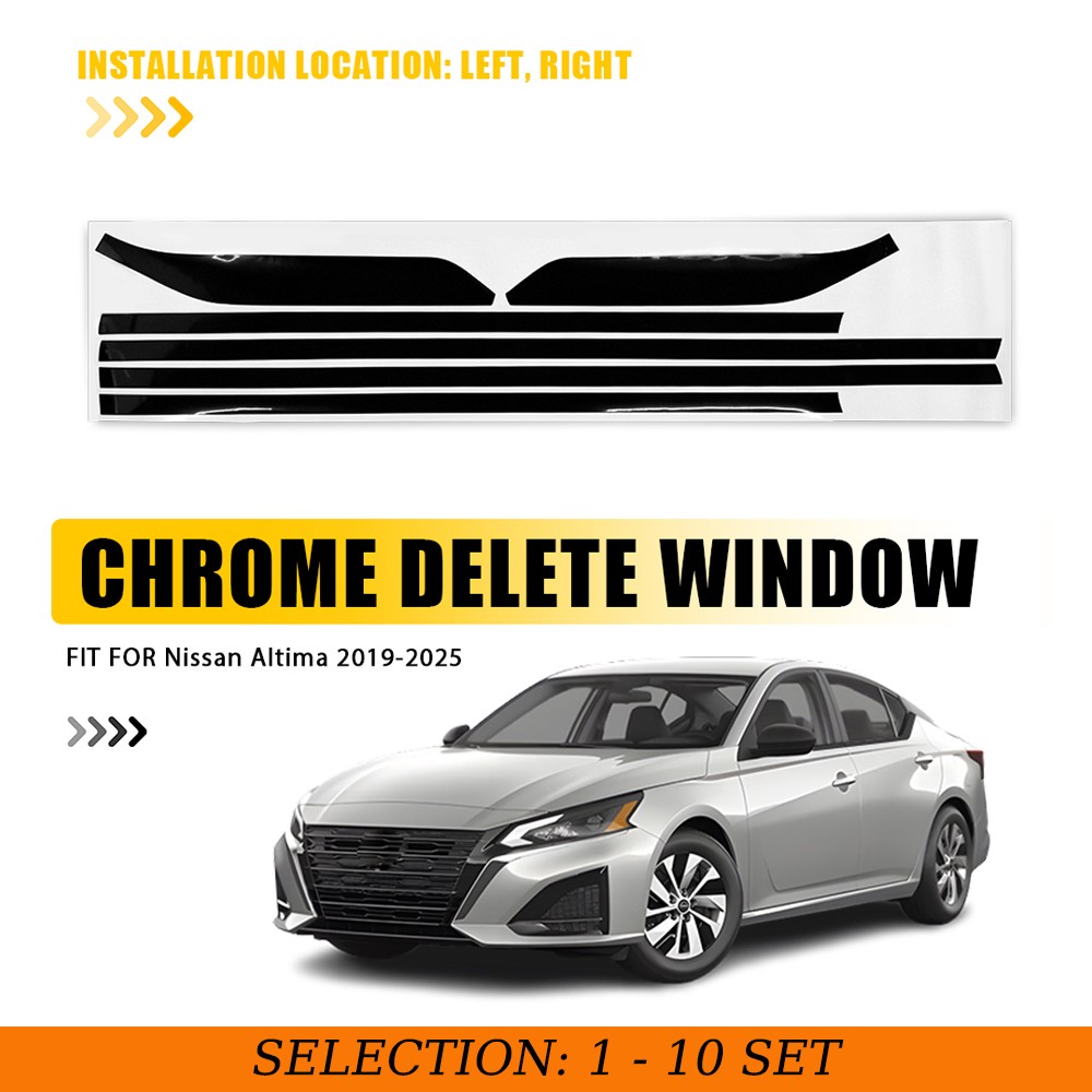 1-10Set Chrome Delete Blackout Window Trim Glossy Black for Nissan Altima 19-25