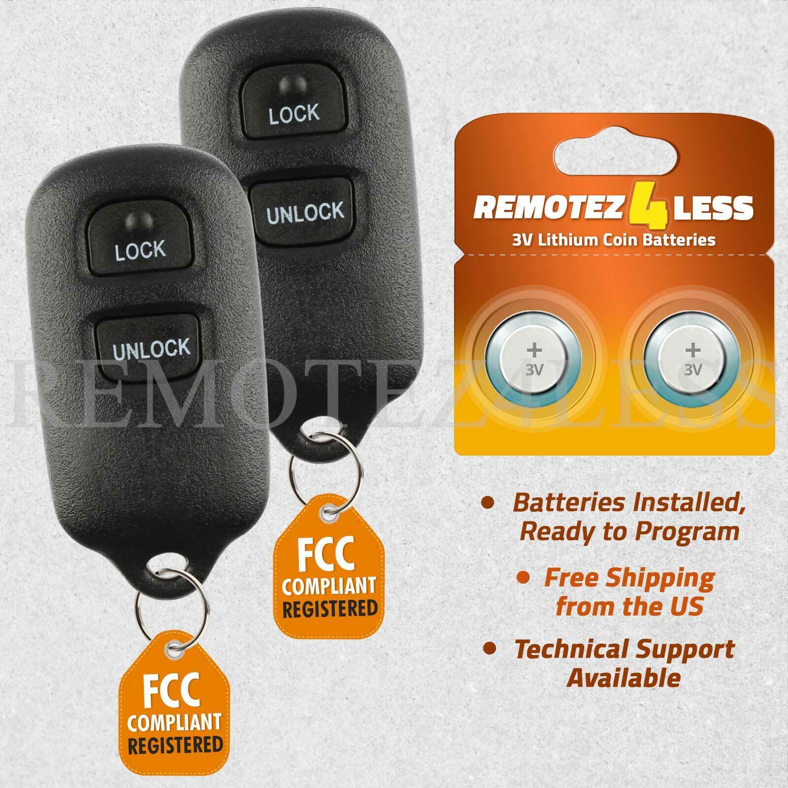 2 For 1999 2000 2001 Toyota Camry Keyless Entry Car Remote Key Fob GQ43VT14T