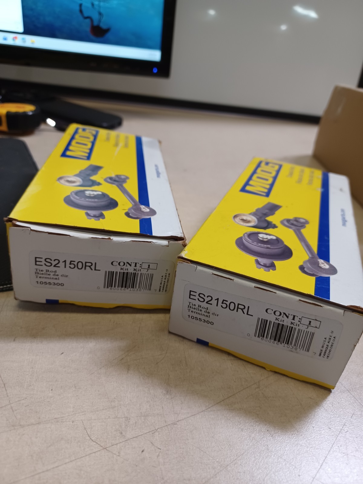 Lot Of 2 Moog es2150rl Steering Tie Rod End