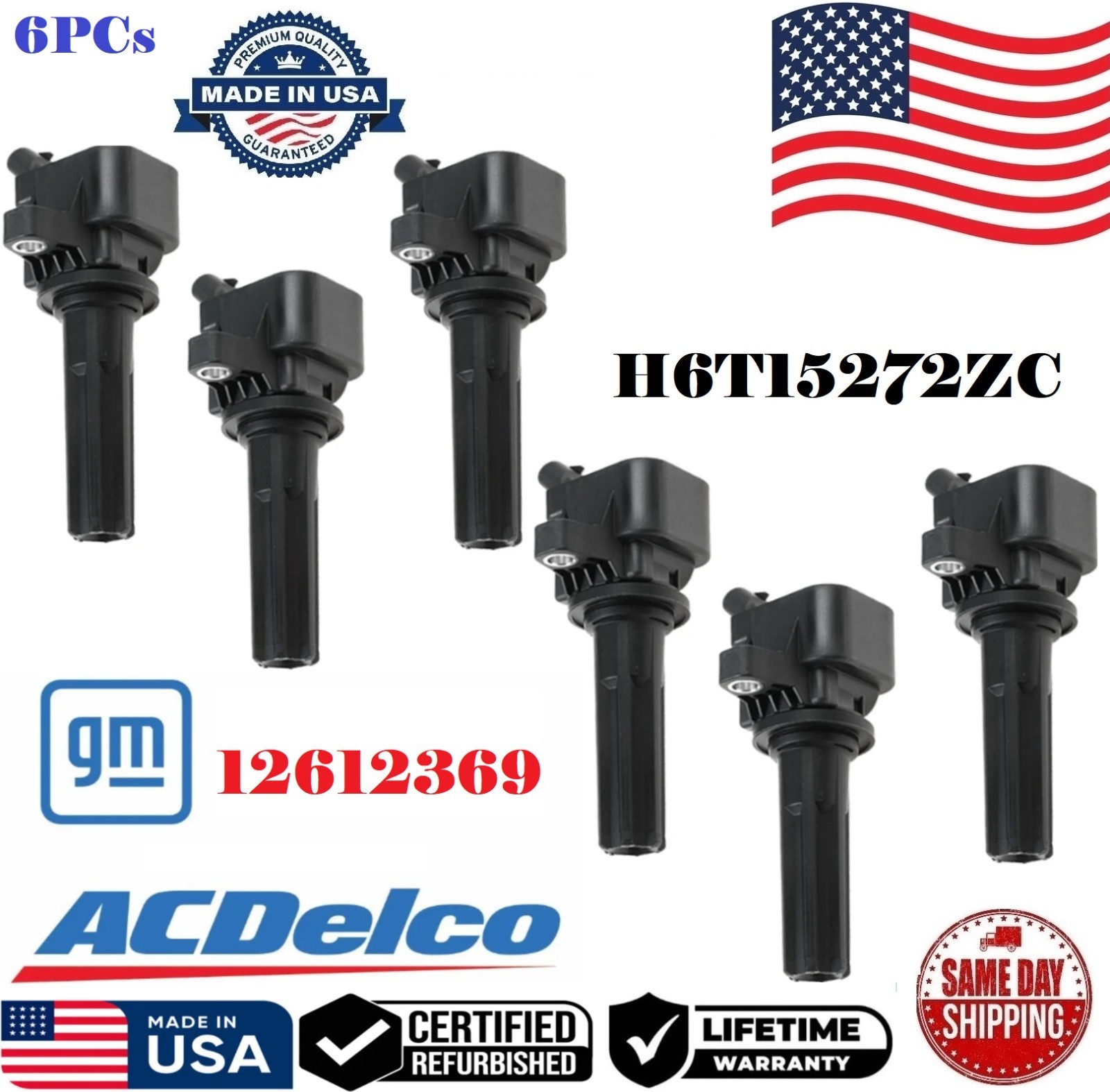 ✅GENUINE 6x ACDelco Ignition Coils For 2006-2012 CHEVROLET GMC HUMMER # 12612369