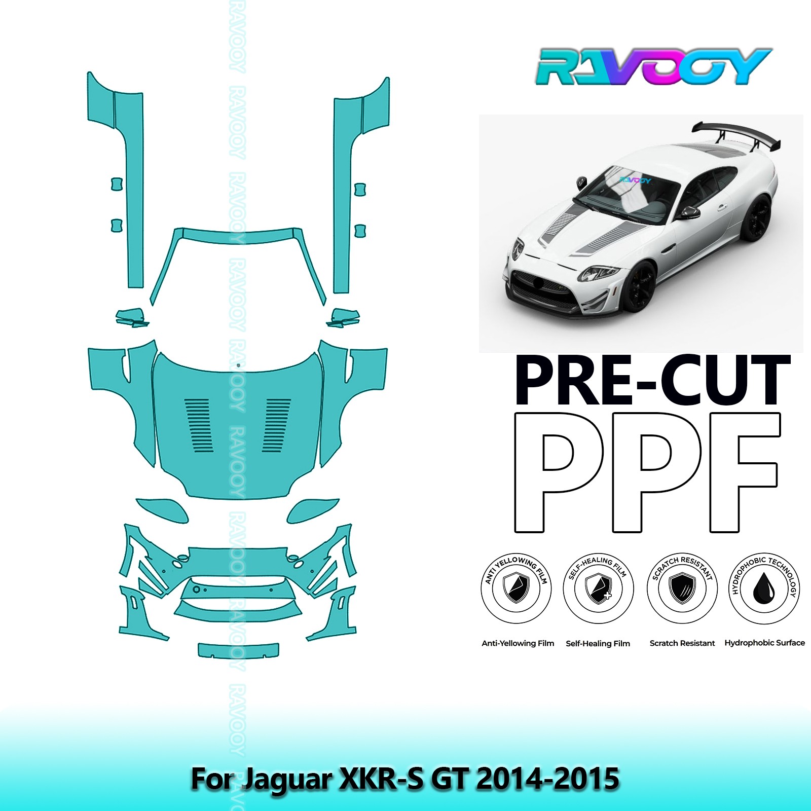 PreCut Paint Protection Film PPF For Jaguar XKR-S GT 2014-2015