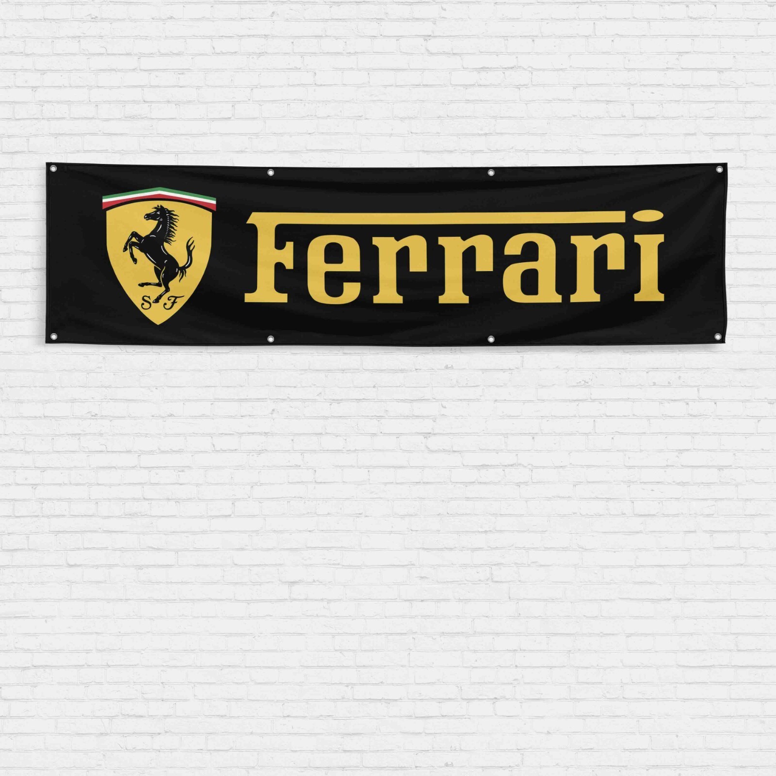 Ferrari 2x8 ft Flag Italy Prancing Horse Sports Car Show Garage Racing Banner