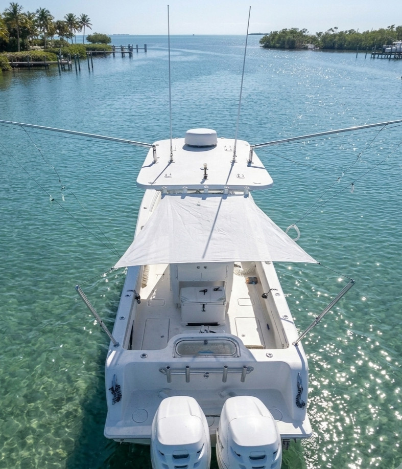 Dev Fishing UBS 100 Bow /Stern / Side Canopy Boat 18-25FT Pole Sun Shade WHITE