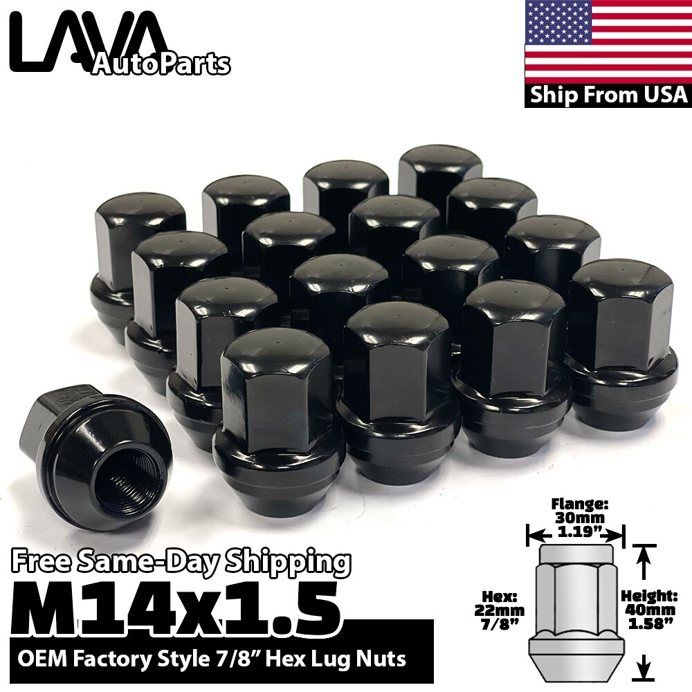 24x Black 14x1.5 Chevy OEM Factory Lug Nut Fit Silverado 1500 Tahoe Suburban