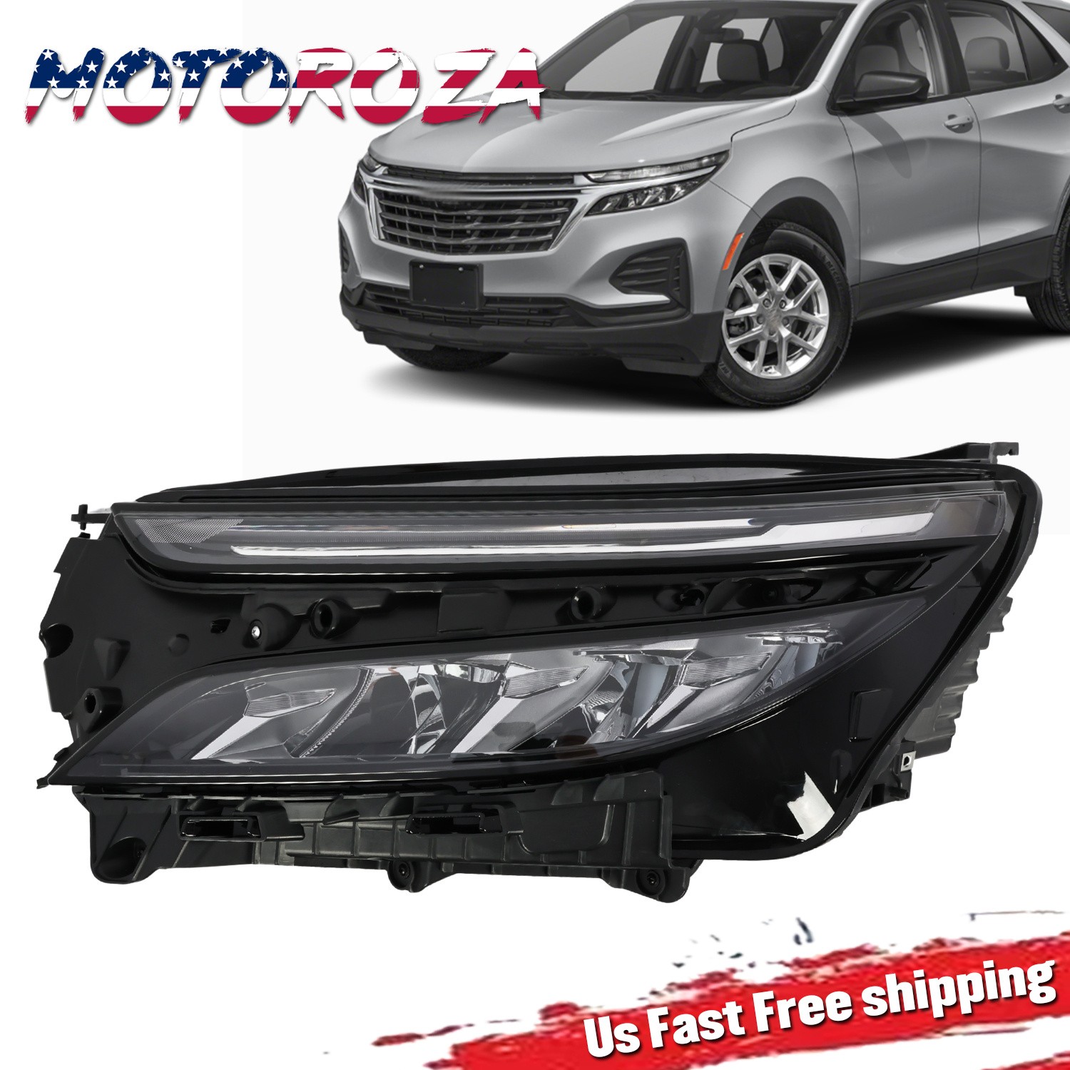 LED Non-Projector Headlight For 2022-2024 Chevy Equinox LT RS W/LED DRL Left