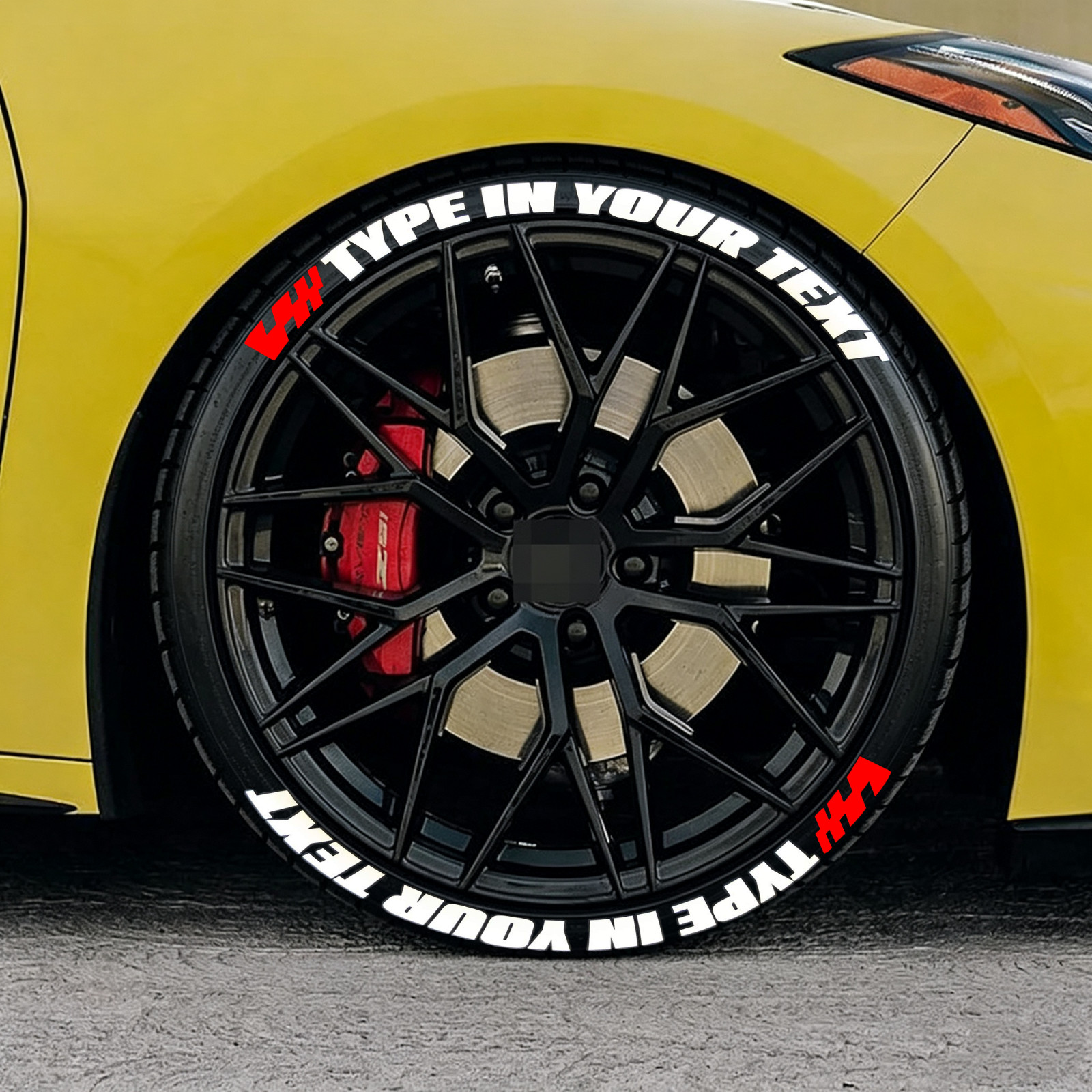 Tire Lettering Sticker Custom Text 1.06\'\' 14\'\'-22\'\' w/ Flag Personalized Phrase Tire Lettering Sticker Custom Text 1.06\'\' 14\'\'-22\'\' w/ Flag Personalized Phrase