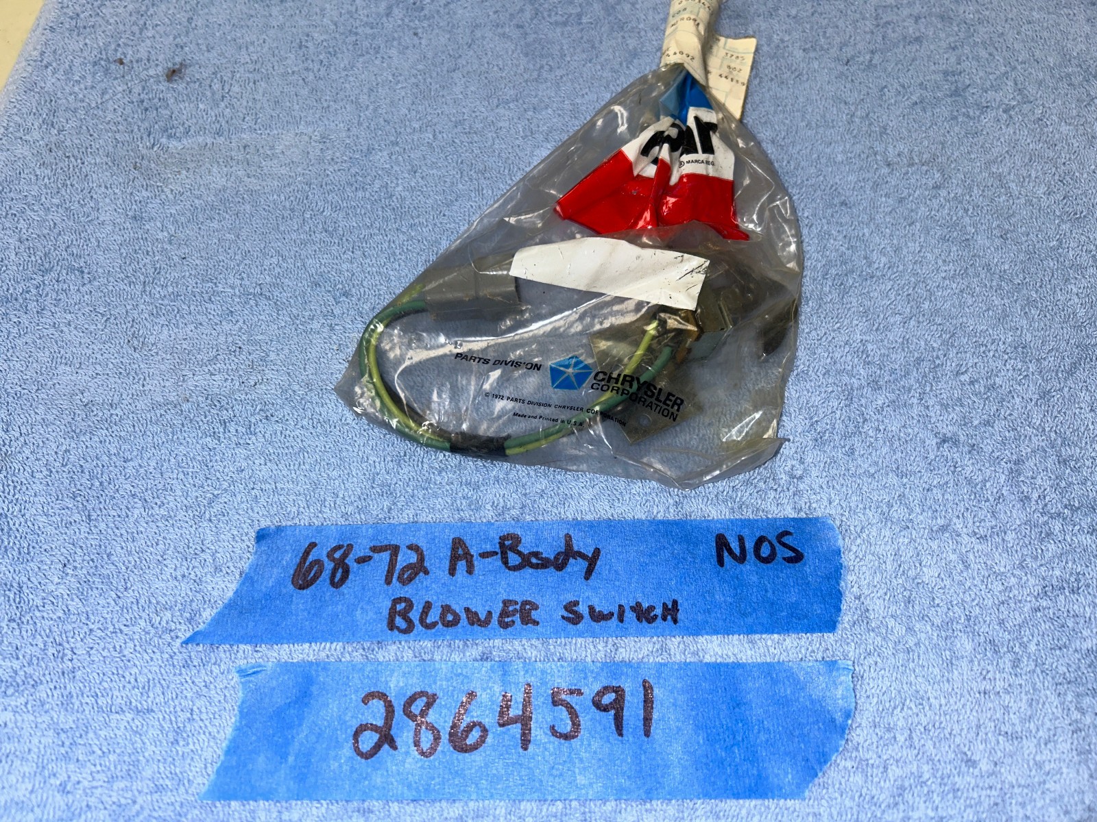 1968 1969 70-72 NOS Plymouth Dodge A-Body barracuda Duster Dart AC Blower Switch 1968 1969 70-72 NOS Plymouth Dodge A-Body barracuda Duster Dart AC Blower Switch