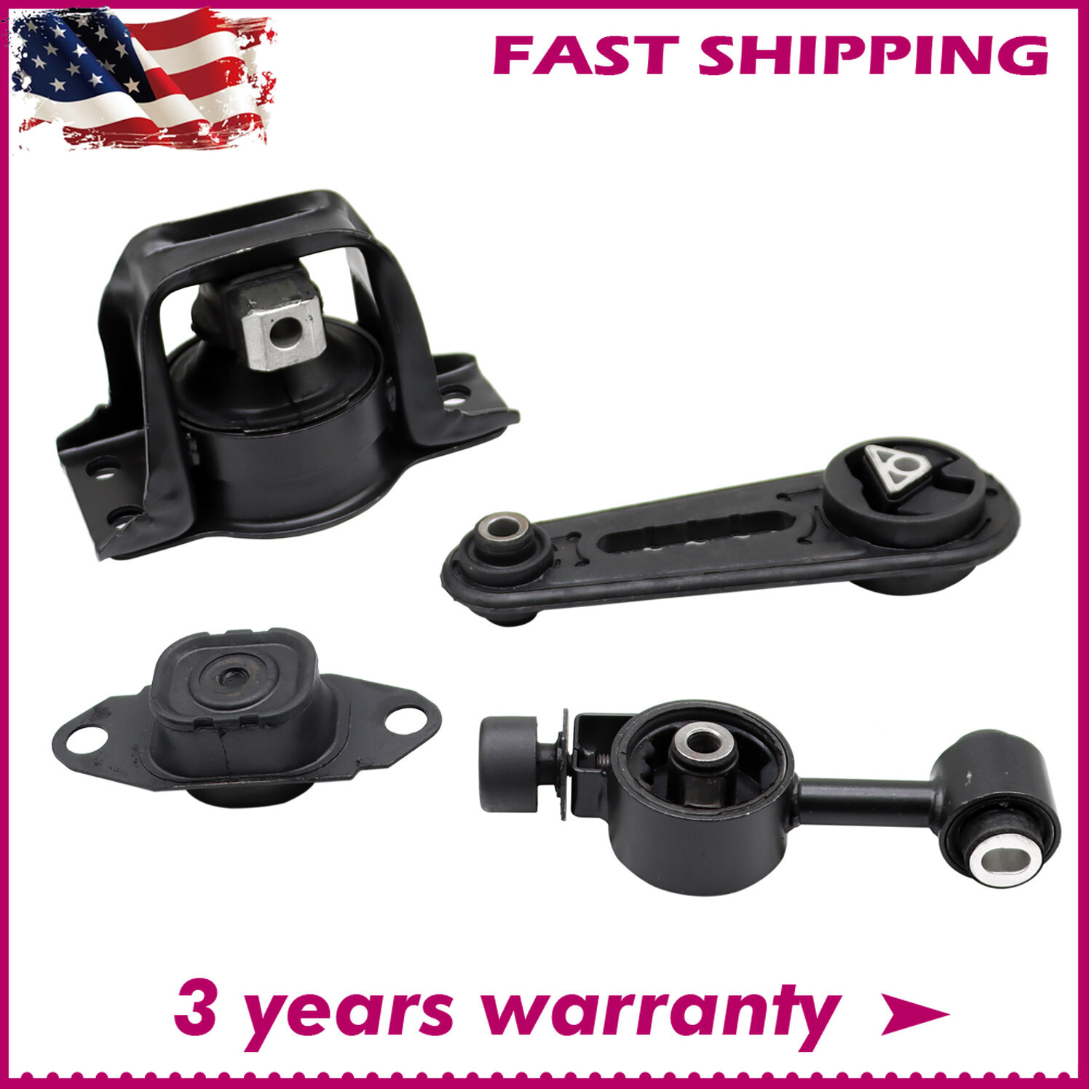 4Pcs Engine Motor Mount Kit Set For 2007-2012 Nissan Versa/ 2009-2014 Cube 1.8L