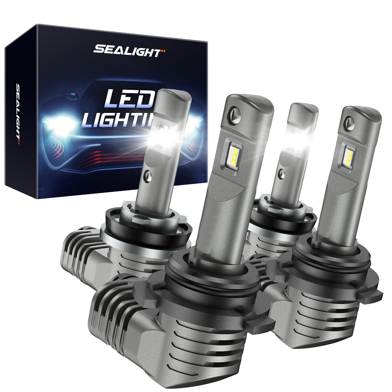 Sealight 9005+H11 Led Headlight Combo High Low Beam Bulb Super White Bright Lamp