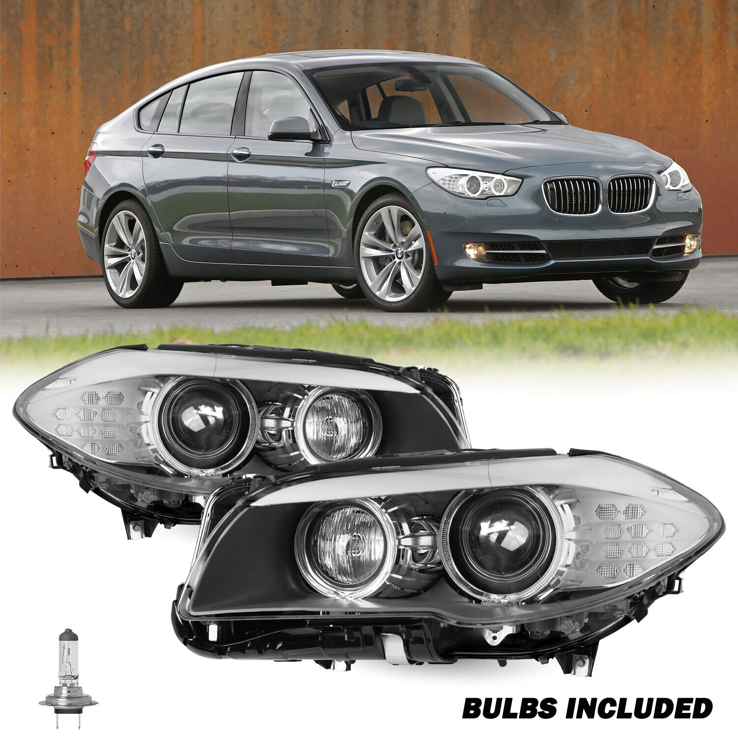 For 2009-2013 BMW 5 Series F10 Hid Headlight w/ AFS Left+Right Sides Headlamps