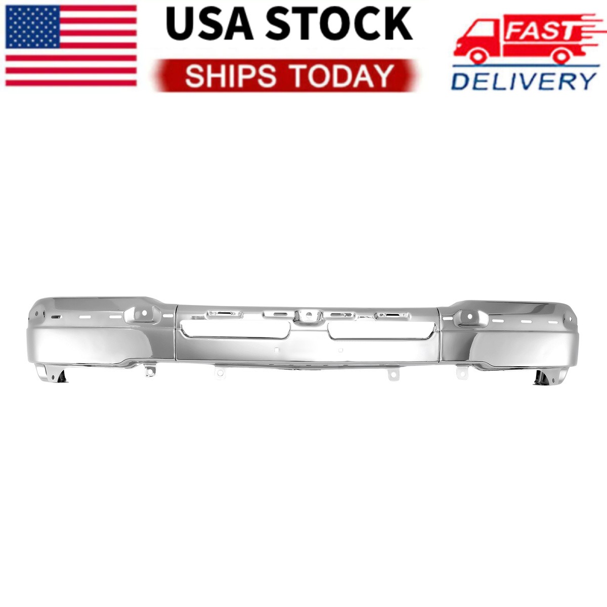 Front Chrome Bumper Steel for Chevy Silverado 1500 03-06 Fog Light Openings