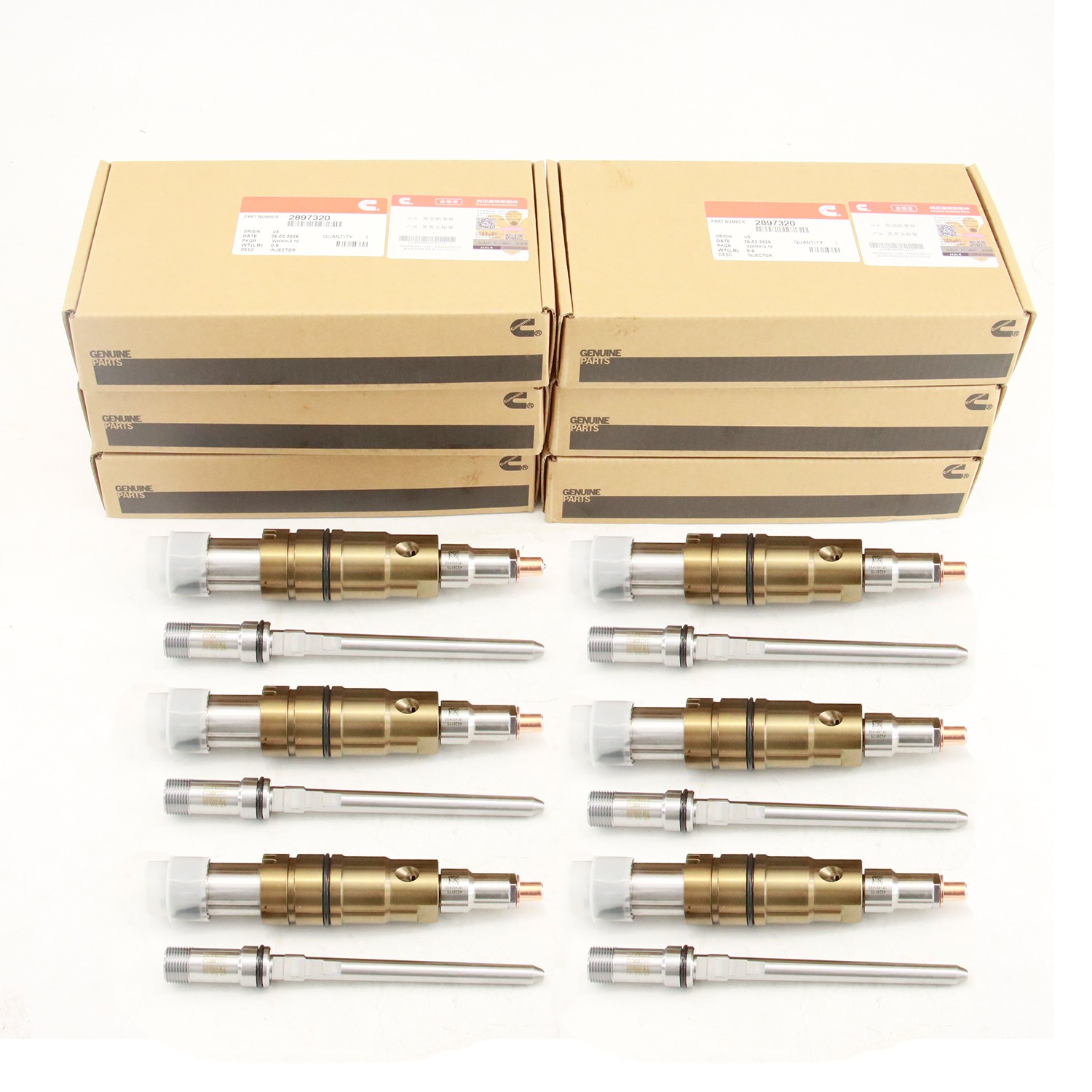 6x NEW CUMMINS ISX15 INJECTOR 5579419 2897320 SUPERCED 5579419PX 2897320PX Tube