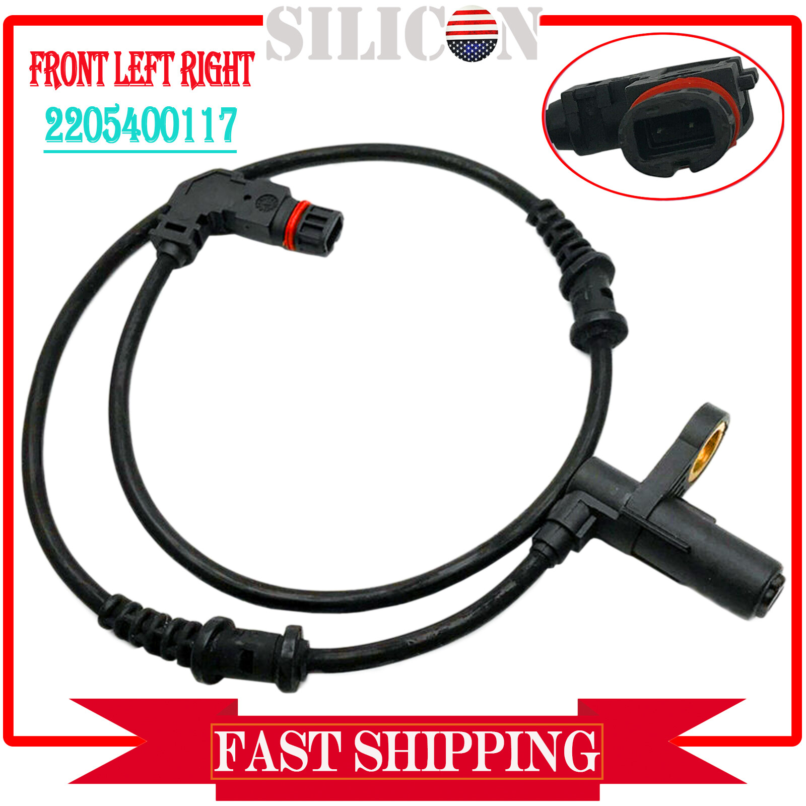 Front L&R ABS Wheel Speed Sensor For Mercedes-Benz E250 E300 E350 E400 E500 E550