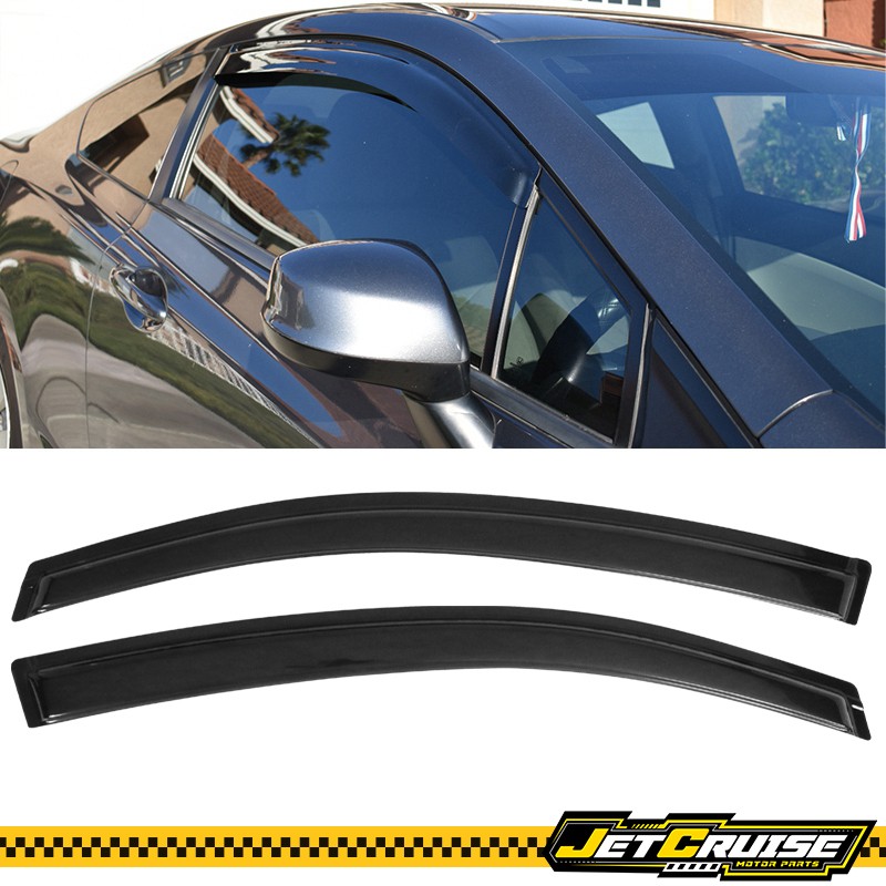 Fits 12-15 Honda Civic Coupe Window Visors Acrylic Rain Sun Guard Deflector 2Pcs