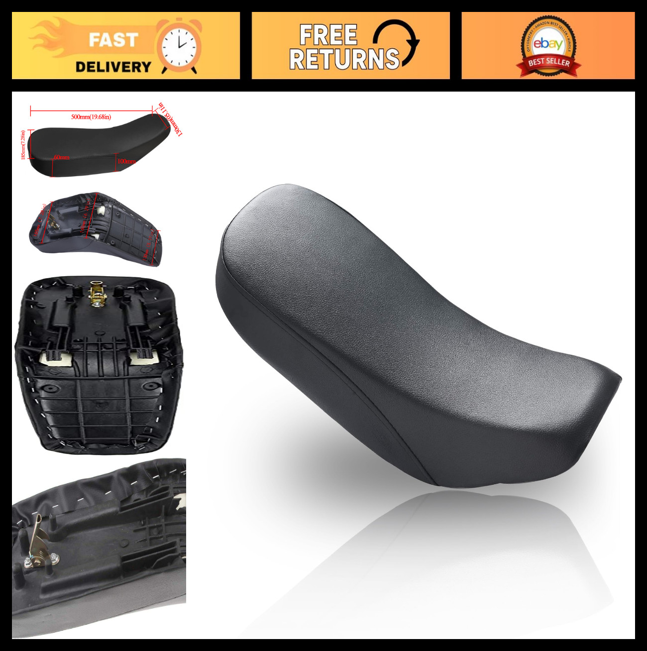 Complete Kids ATV Quad Foam Seat for 50cc 70cc 90cc 110cc Youth 4-Wheeler Complete Kids ATV Quad Foam Seat for 50cc 70cc 90cc 110cc Youth 4-Wheeler