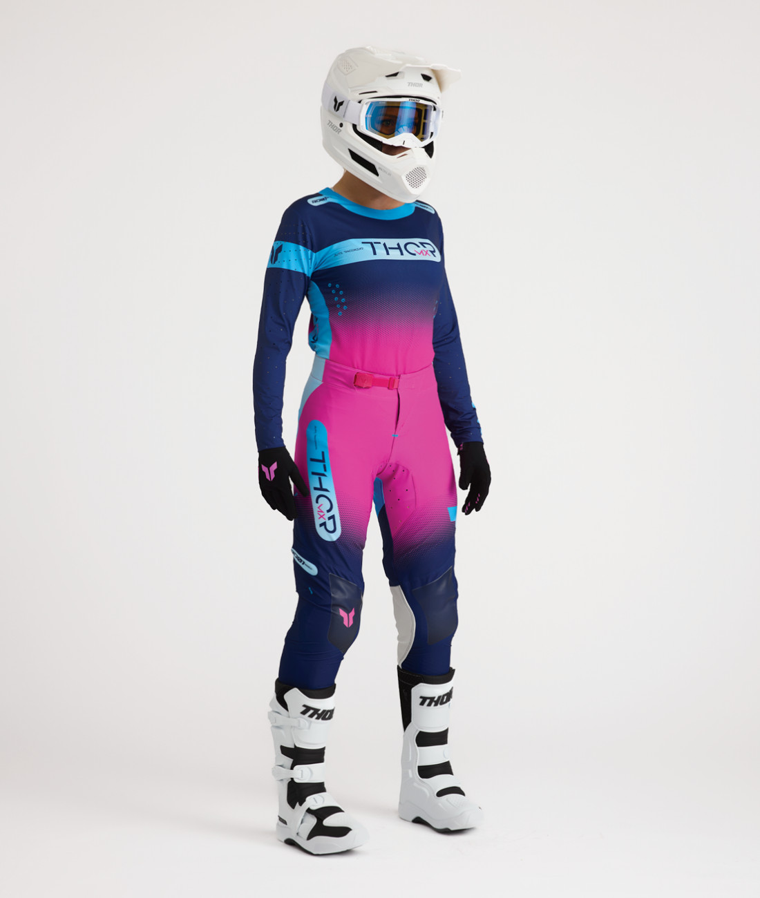 MX-27 Women's Thor Sportmode Merge Motocross Gear Set -Jersey&Pant- Navy/Fuschia MX-27 Women's Thor Sportmode Merge Motocross Gear Set -Jersey&Pant- Navy/Fuschia