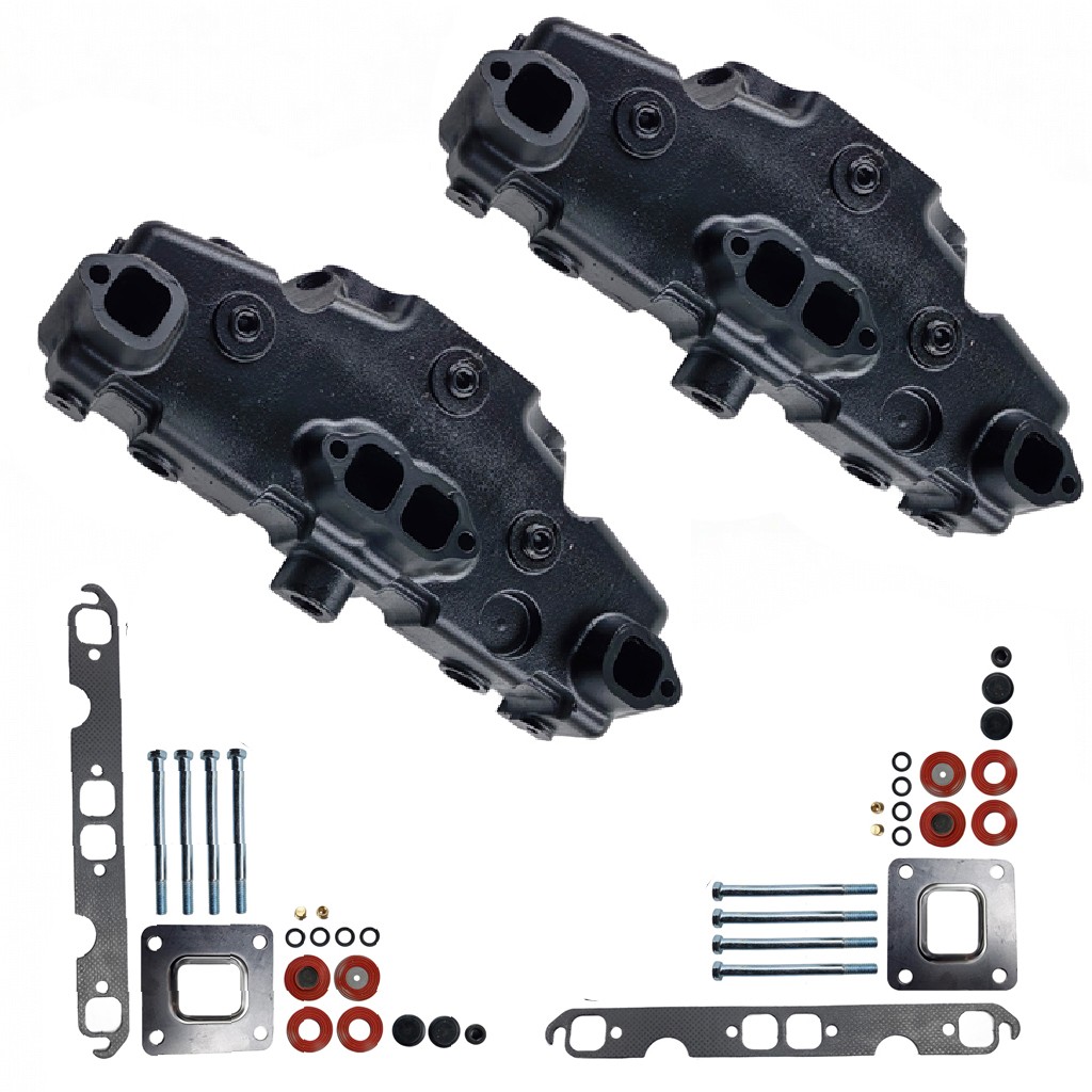 Dry Joint Exhaust Manifold Pair for 2002+ MerCruiser 5.0L 5.7L 6.2L V8 Dry Joint Exhaust Manifold Pair for 2002+ MerCruiser 5.0L 5.7L 6.2L V8