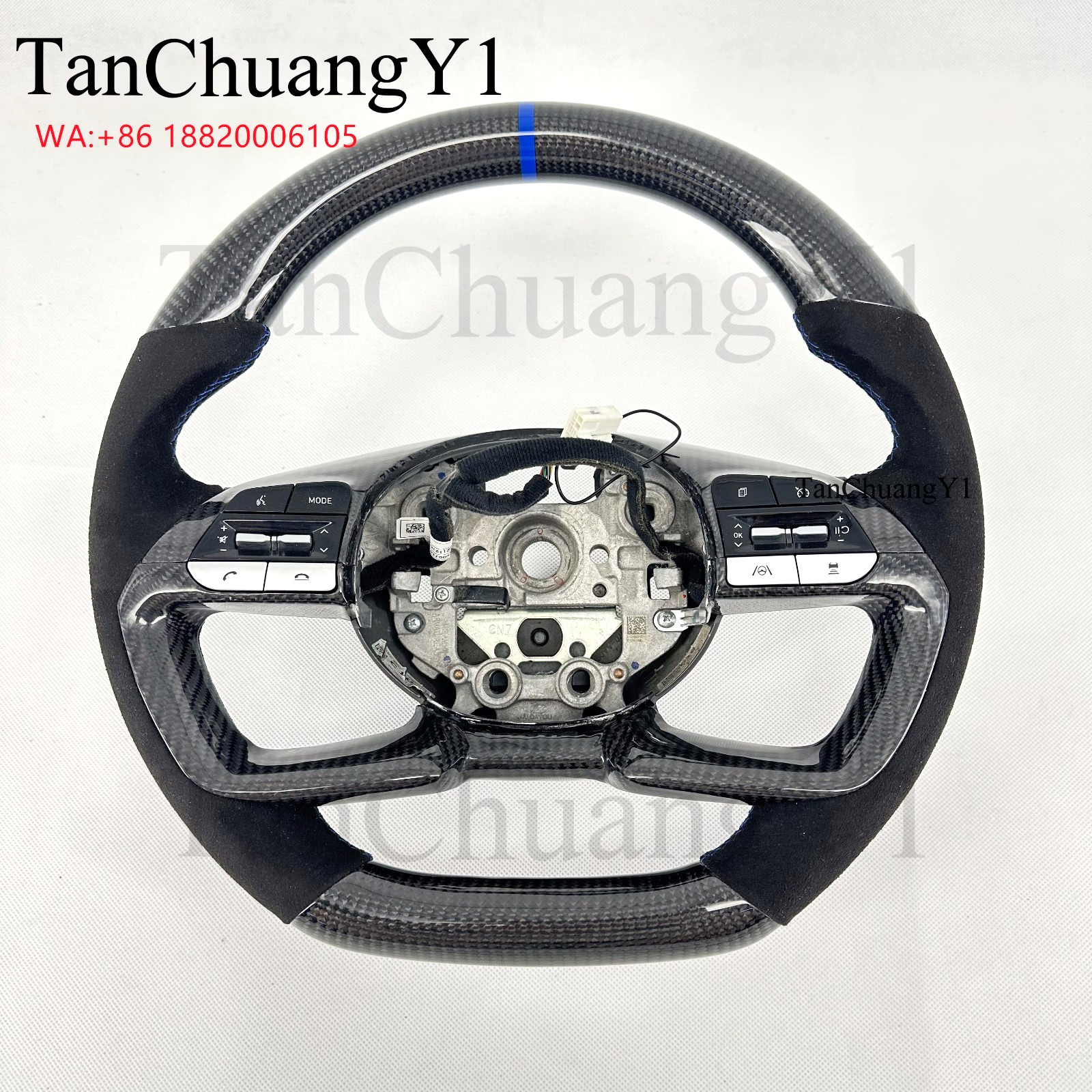 For Hyundai Sonata Elantra Hybrid Tucson Custom Real Carbon Fiber Steering Wheel