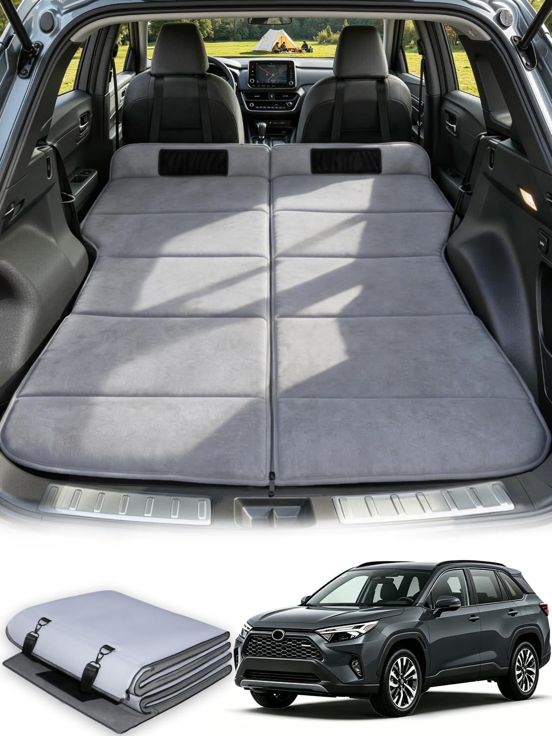 Car Camping Mattress for Toyota Corolla Cross, No Inflation Needed, Foldable Foa Car Camping Mattress for Toyota Corolla Cross, No Inflation Needed, Foldable Foa