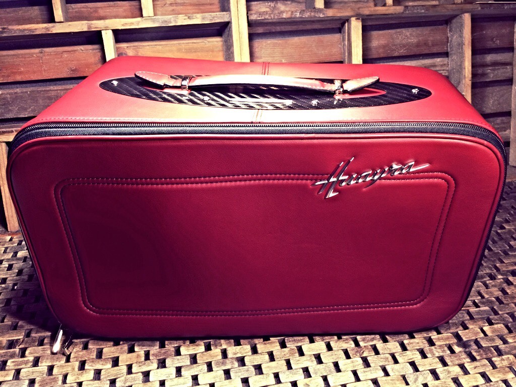 RARE🟣 ORIGINAL OeM PAGANI HUAYRA LUGGAGE CASE SCHEDONI LEATHER W/ CARBON FIBER