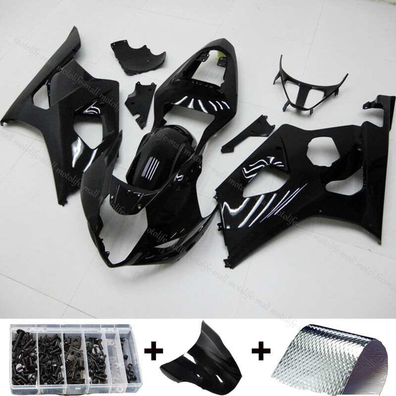 Fairing Kit Fit for SUZUKI 2003 2004 GSXR 1000 K3 Injection Plastic Glossy Black