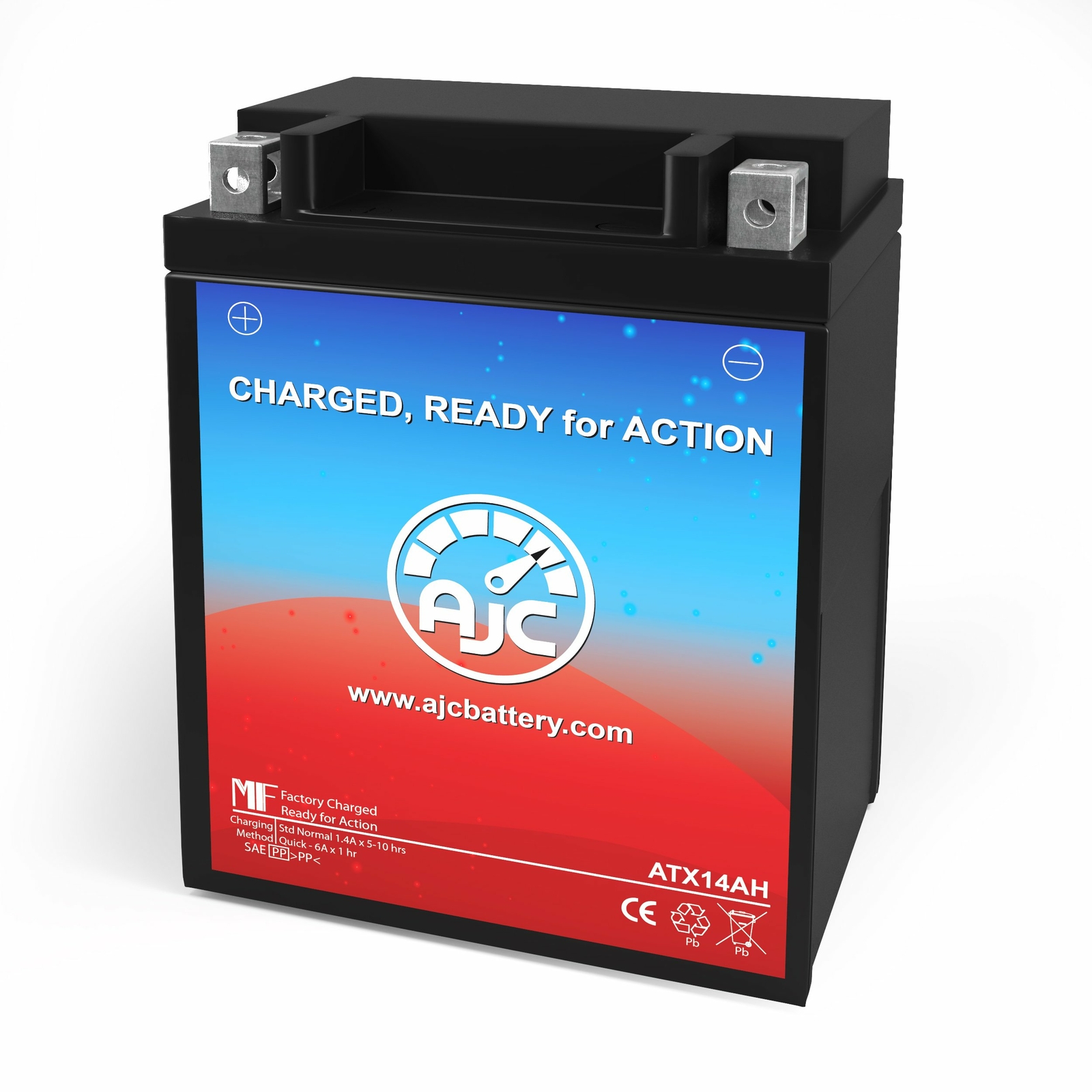 AJC Battery Compatible with Chrome Battery YB14A-A2 Powersports Battery
