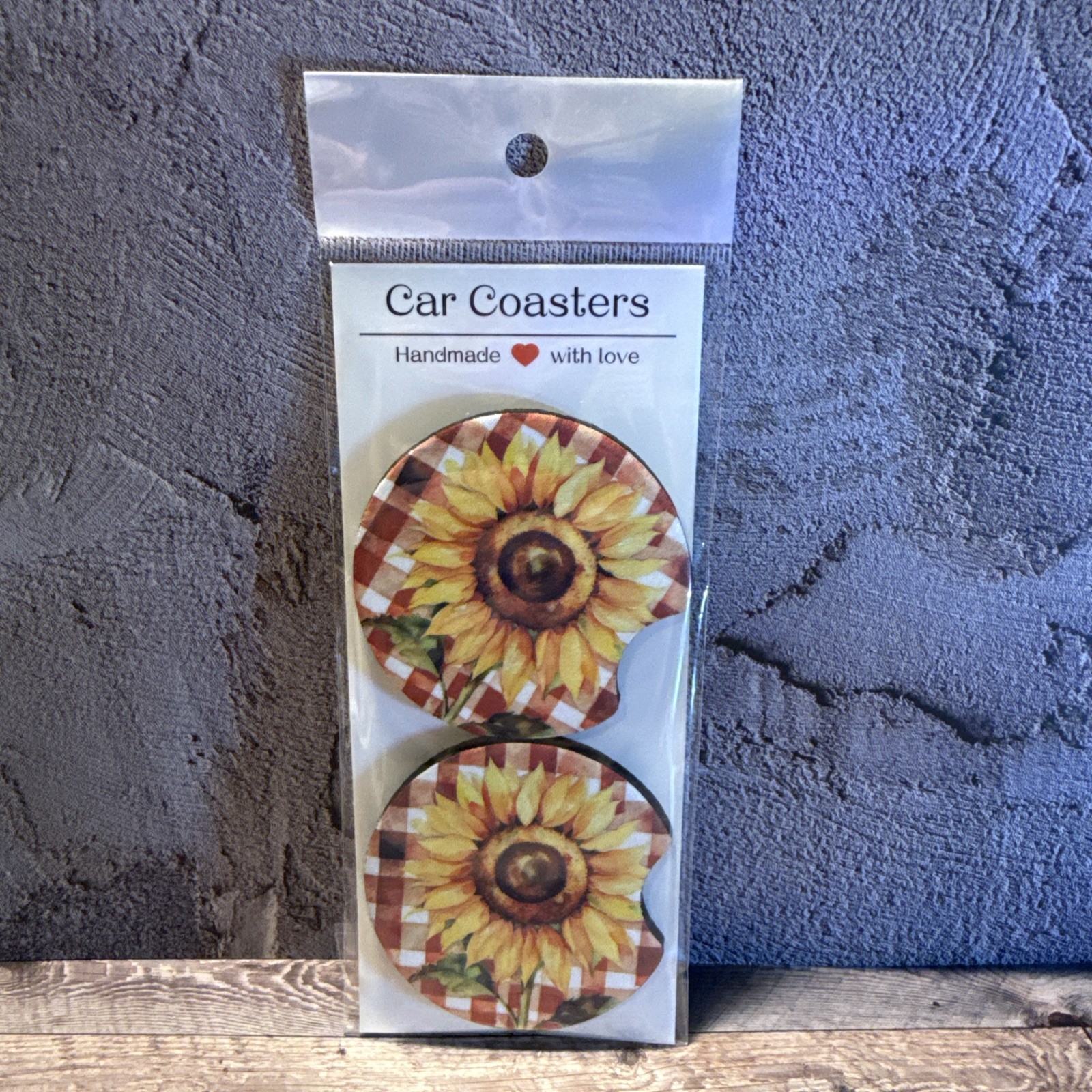 Sublimated Car Coasters-Sunflowers handmade Sublimated Car Coasters-Sunflowers handmade