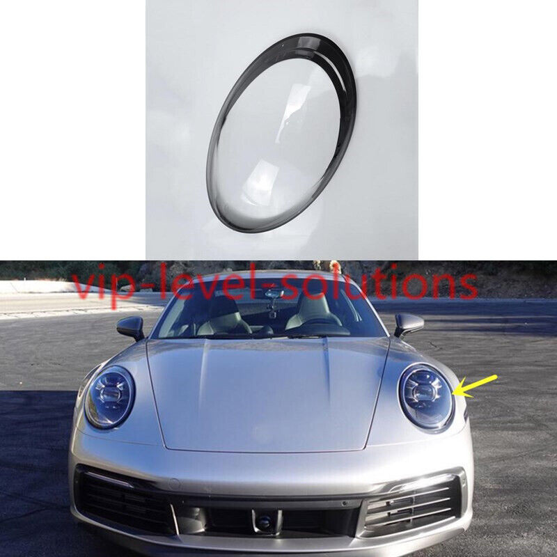 Left Side Headlight Lens Clear Cover + Sealant Glue For Porsche 911 2022-2024